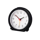 Hama analoger Wecker ohne Ticken (batteriebetriebene Uhr mit Alarmfunktion, Wecker mit...