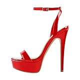 Only maker Damen Fetische High Heels Slingback Sandaletten Plateau Sandalen...