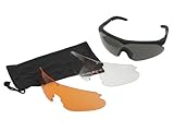 Swiss Eye Raptor Schutzbrille, Fassung -rubber black-, 3 Gläser, mit Antifog/Antiscratch...