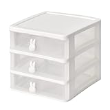 Kosmetik Organizer Schubladen Drawers Make-Up Schubladenbox Schreibtisch mit 3 Schubladen...