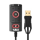 1Mii USB Soundkarte USB auf 3.5 mm Klinke Audio Adapter, Virtual 7.1 Surround...
