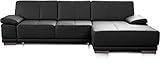 CAVADORE Ecksofa Corianne / Ledercouch inkl. Armteilverstellung und Longchair / 282 x 80 x...