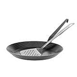 GRÄWE Schmiedeeiserne Bratpfanne F400, Ø 28 cm, Eisenpfanne mit Wender, 400° C...