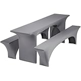 Gräfenstayn® Leopold Stretch - Biertischhussen-Set 3 TLG für Bierzeltgarnitur...