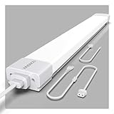 Feuchtraumleuchte LED120cm mit Stecker, 36W 4000LM LED Röhre, IP66 Wasserfest...