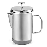 Pyltha French Press Kaffeebereiter 1L Große Kapazität, 304 Edelstahl, Mit Klappgriff,...