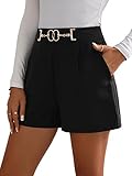 GORGLITTER Damen Shorts Elegant Kurzhose Breites Bein Sommershort Hohe Taille...