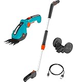 Gardena Set Akku-Grasschere ComfortCut Li: Rasenkantenschere und Teleskopstiel mit...