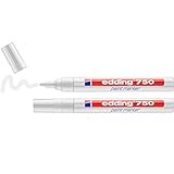 edding 750 Lackmarker - weiß - 2 Stifte - Rundspitze 2-4 mm - Lackstift zur...