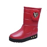 Rouingdd Winterstiefel Damen Gefüttert Snow Boots Damen Schneestiefel Winterstiefel Aus...