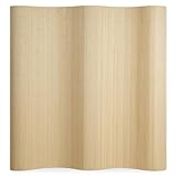 Homestyle4u 303, Raumteiler Paravent Bambus Trennwand Sichtschutz Natur 2m hoch...