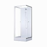 MARWELL Komplettdusche Fertigdusche White Dream 90 x 90 x 200 cm – Komplett...