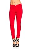 Crazy Age Damenhose Jegging Basic Classic Hüfthose 5 Pocket für H01 (38, Rot)