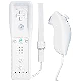 TechKen Wii Controller mit Nunchuck und Fernbedienung - Ersatz für Wii (Weiß)
