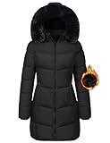 Tuopuda Winterjacke Damen Lang Wintermäntel Damen Warm Winter Slim Fit Jacke Mantel...