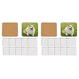 SUNXUE 24 Stück Sublimationsrohlinge für Quadratische Untersetzer, Große MDF-Rohlinge,...