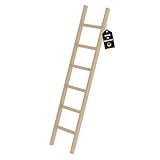 PROREGAL Sprossen-Anlegeleiter Holz ohne Traverse | 6 Sprossen | Leiter,...