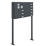 AL Briefkastensysteme 8er Durchwurfbriefkasten, 8 Fach Briefkasten DIN A4, wetterfeste...
