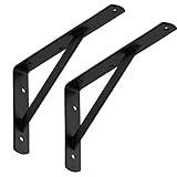 SOTECH 2er Set Regalkonsolen (250 x 150 x 30 mm, schwarz, pulverbeschichtet), Wandkonsole...