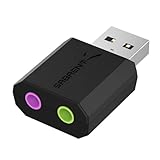 SABRENT USB Externe Soundkarte, USB auf Klinke 3,5mm, Kopfhörer auf Klinke,...