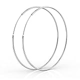 SOSMAR - Creolen silber für Damen aus echt 925 Sterling Silber, große Creolen...