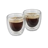 WMF Kult doppelwandige Espressotassen Glas Set 2-teilig, doppelwandige Gläser 80ml,...