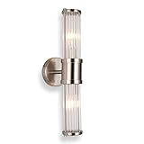 JINHH Industrielle Wandleuchte Gebürstetes Nickel Badezimmerleuchten Innenglas...