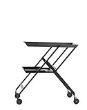 Alessi, Plico RS11 B, Klapp-Servierwagen aus Stahl, epoxidharzlackiert, schwarz....