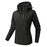 Mrat Wasserdichte Jacke für Damen, winddicht, mit Kapuze, Outdoor, Wandern, Wandern,...