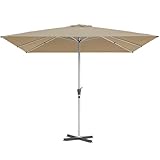RANSENERS Großer Quadratischer Sonnenschirm 300 x 300 cm - Premium Gartenschirm mit 8...