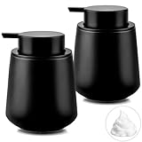 MIUSITE Seifenspender Schwarz, 350ml Seifenspender Keramik mit Schaum Pumpenkopf, Stilvoll...