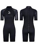 Neoprenanzug Damen Rückenreißverschluss Kurzer Neoprenanzug Herren 3mm Neopren...
