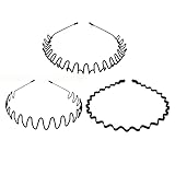 Etercycle Metall, 3 Stück Unisex Haarbänder Welle Schwarz Frühling Haarreifen, 90er...
