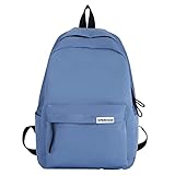 Rucksack für Damen und Herren, modisch, einfarbig, Nylon, Reißverschluss, einfach,...