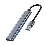 USB-Hub 4-in-1-Multiport-Adapter mit 1 USB-3.0-Anschluss, 3 USB-2.0-Ports für Laptops,...