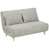 HOMCOM Schlafsofa, Klappbett mit Bettfunktion, Rückenkissen, Polstersofa mit...