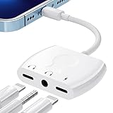 LXJADAP iPhone Kopfhörer Adapter und Laden, 3 in 1 Lighting auf 3.5mm Adapter...