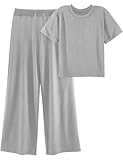 heekpek Damen Zweiteiler Sommer Hausanzug Freizeitanzug Weich Loungewear Damen...
