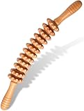 Faszienroll Holz,Massageroller Holz,Massage Roller mit Griff,Rücken...