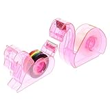 SAFIGLE 2 Sätze Bunter Cartoon Klebebandabroller mit Einhorn und Flamingo Kompakter...