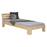 Homestyle4u 2191, Massivholzbett 90x200 mit Lattenrost Holzbett Natur Kiefer...