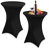 Zhufas 2er-Set Stretch Stehtisch Husse für Bistrotisch Ø 80-85 cm Elegante, Spannbare...