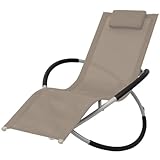 Xichuzi Sonnenliege Geometrisch Stahl Taupe, Gartenliege, Liegestuhl, Sonnenstuhl,...