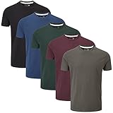 Charles Wilson 5er Packung Einfarbige T-Shirts mit Rundhalsausschnitt (Large,...