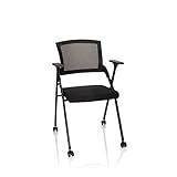 hjh OFFICE 660946 Besucherstuhl klappbar Priority II Stoff/Netz Schwarz...