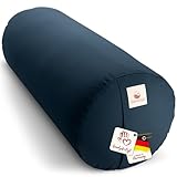 Navango® Yoga Bolster - Marine I Yoga Rolle handgefertigt in Deutschland I 24cm...
