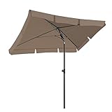 BelleMax Set-Sonnenschirm Balkon rechteckig 200 x 125 cm + Sonnenschirmhalter Khaki...