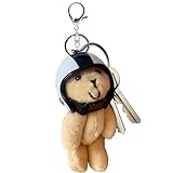 Helmtasche Anhänger - Niedlicher Plüschbär Schlüsselanhänger | Weiches Plüschtier...