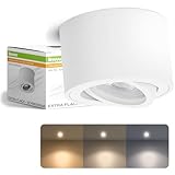 linovum SMOL Aufbauspot weiß flach schwenkbar Aufbaustrahler inkl. LED Modul 4W lumiFLEX...