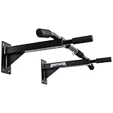 SPORTINATOR® Klimmzugstange inkl. Zubehör schwarz zur Wandmontage, Pull Up Bar...